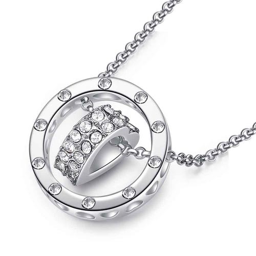Heart Necklace-Simulated Diamond Heart Necklace