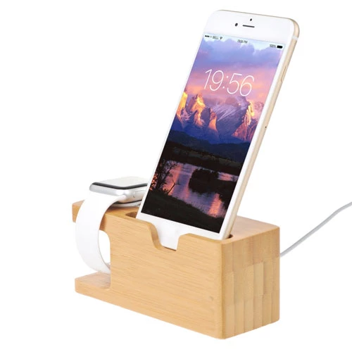 Bamboo Wood Charging Stand For Apple Watch 42mm 38mm Universal Phone Holder Dock Station iPhone X Xs