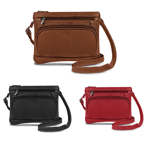 Original Leather Wide Crossbody Bag In 5 Colors