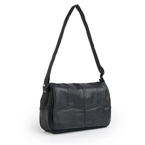 Soft Black Leather Crossbody Bag