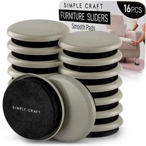 Simple Craft 16pcs Felt Furniture Sliders For Hardwood Floors