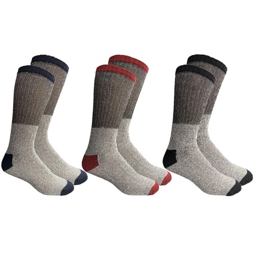 3-Pack Insulated Thermal Cotton Cold Weather Crew Socks