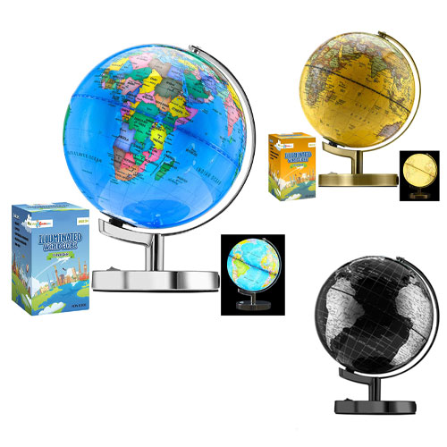 13 Inch Illuminated LED World Globe For Kids And Adults
