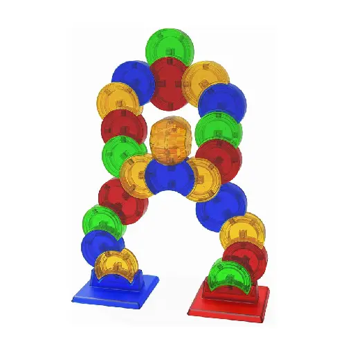 Pythagoras Magnetic Moon Tiles - 42 Pcs of Shapes - Educational Toys, Magnetic Blocks for Kids