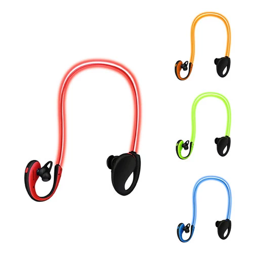 Wireless Neckband Earphones V4.1 HD Stereo Sweat-proof Headphones with LED Light Mic - 8Hrs Work, Ru