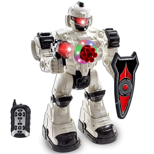WolVolk-Remote Control Robot Police Toy With Flashing Lights And Sounds