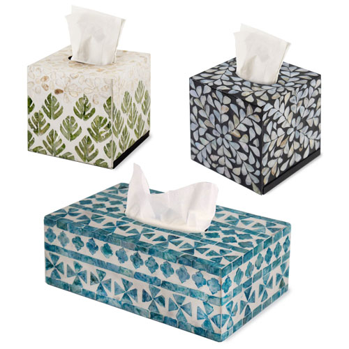 Mother Of Pearl Inlaid Tissue Box Cover