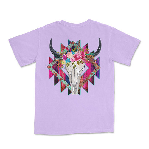 Western Bull Skull Oversized Tee
