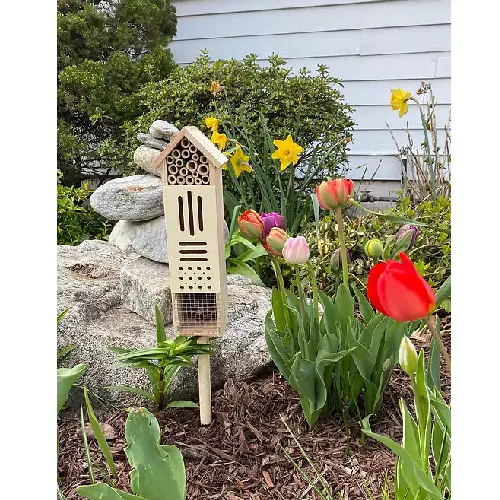 Pollinator Castle Large Wooden Bug House For Bees, Butterflies, And Ladybugs