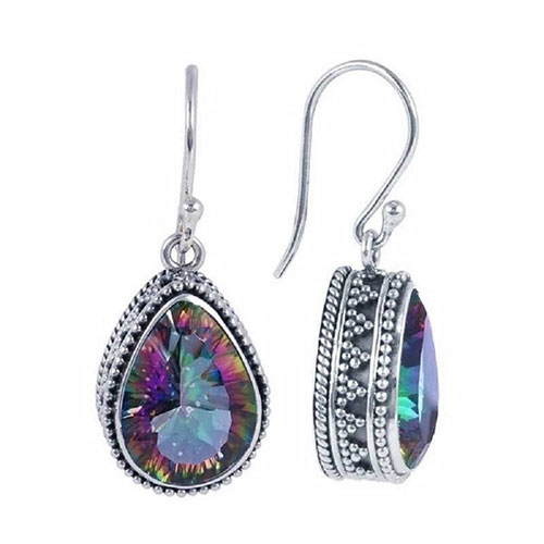 Topaz Teardrop Earrings -Topaz Dangle Earrings