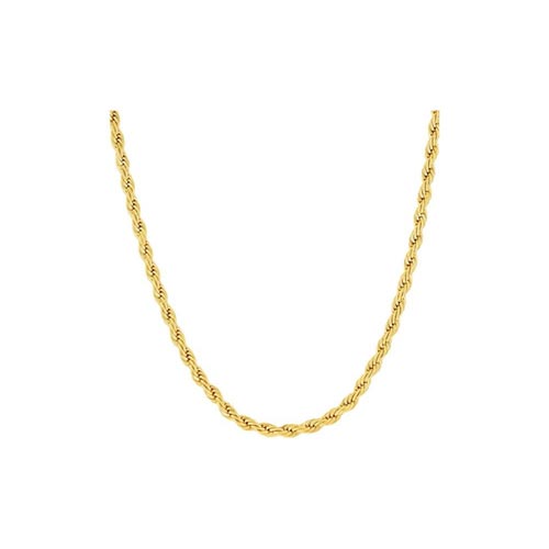 3MM Diamond-cut Rope Chain Necklace in 10K Solid Gold