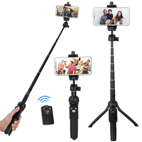 Wireless Desktop Phone Tripod: Telescopic Selfie Stick With Remote Shutter, 45in Extendable