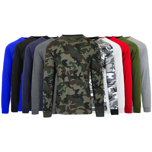 Men's Long Sleeve Crew Neck Basic Tee