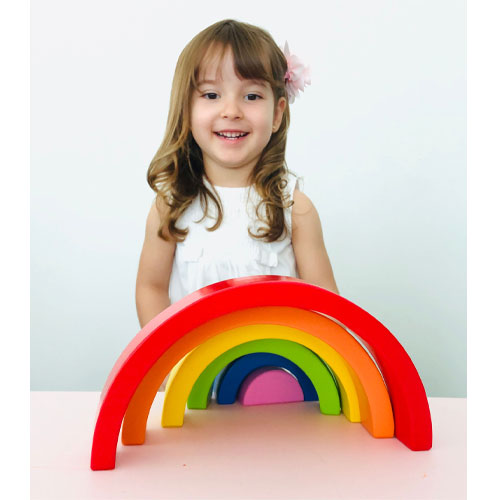 Wooden Rainbow Nesting Puzzle