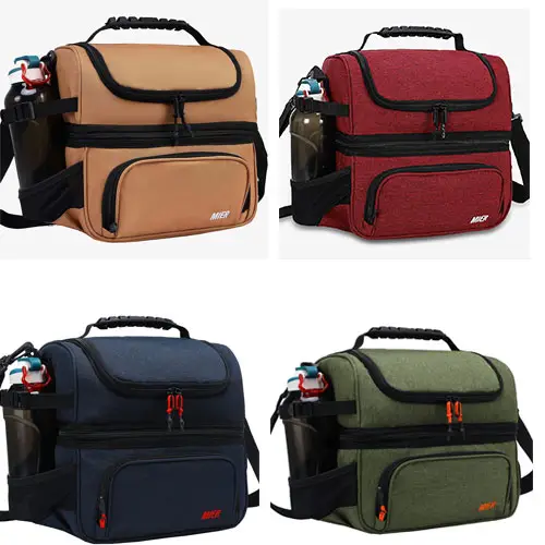 Large  Insulated Lunch Bag Cooler Tote Dual Compartment