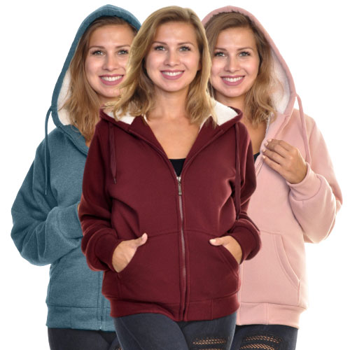 Angelina Women's Sherpa Lined Hoodie Jacket
