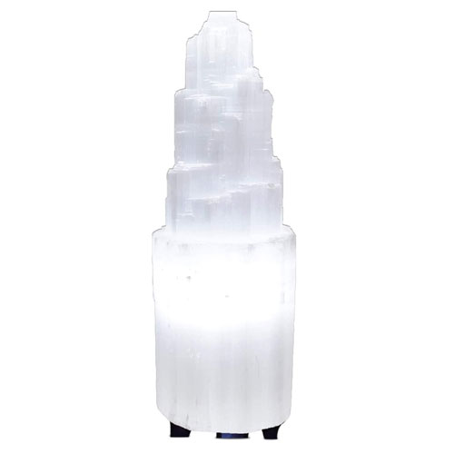 Natural Selenite Lamp Hand Curved Crystal Lamp with (ETL Certified) Dimmer Switch