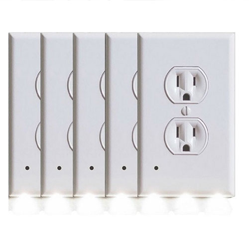 5 Pack Outlet Cover With Built In LED Night Lights