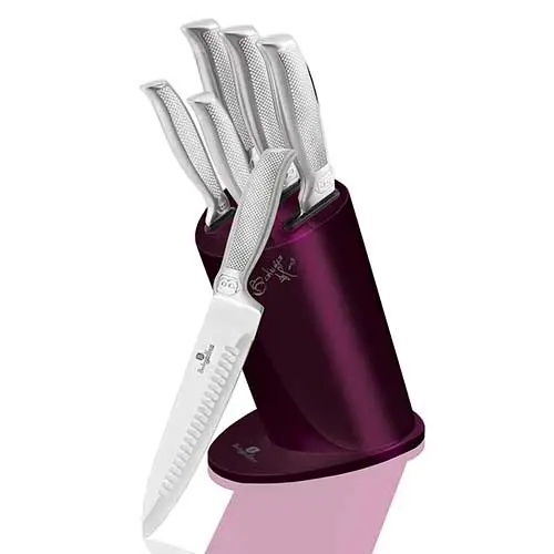 Berlinger Haus 6-Piece Knife Set w/ Stainless Steel Stand Kikoza Collection