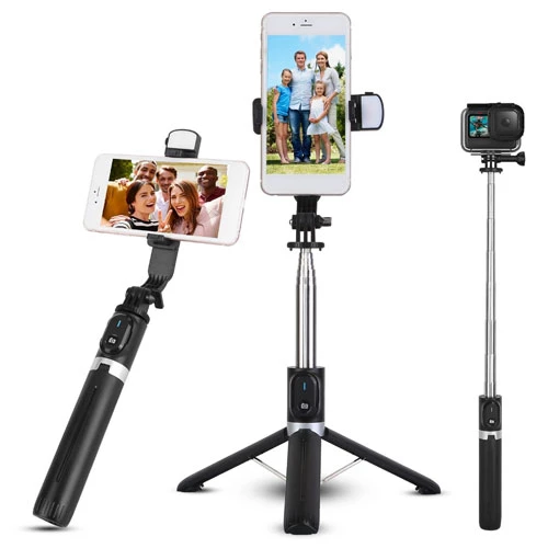 Wireless Selfie Stick Tripod: Portable And Foldable with Fill Lights And Remote Shutter
