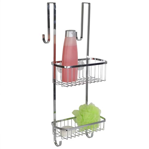 Powder Coated Steel 2 Tier Over the Door Shower Caddy
