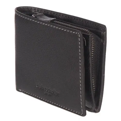 Club Rochelier Slim Mens Full Leather Wallet With Zippered Pocket