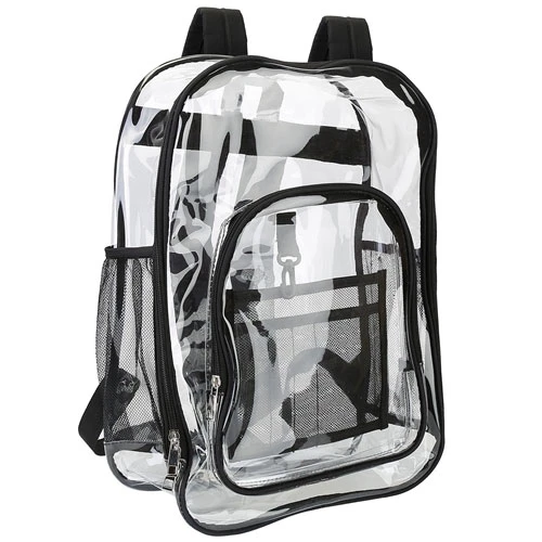 Clear Backpack Heavy Duty Transparent Book Bag Waterproof PVC Clear Backpack 5.3 Gal With Reinforced