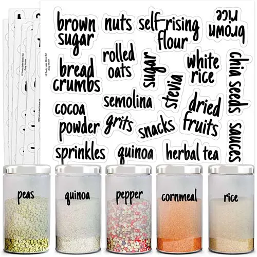 Pantry Labels For Containers - 157 Labels