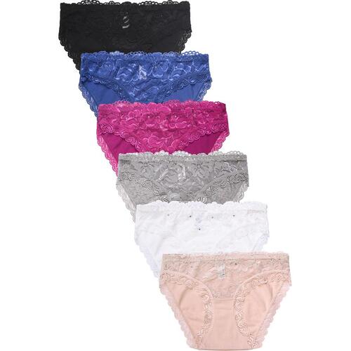 12 Pack Mamia Ladies Cotton Bikini Panty Multi Color
