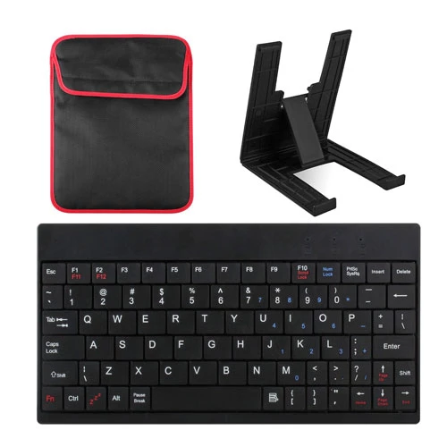 80 Keys Mini USB Wired Keyboard with Carry Bag and Tablet Stand for Android & Windows Tablet