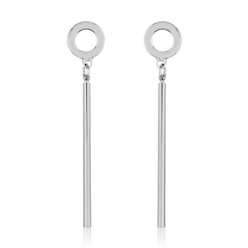 Silver Tone Circle Dangle Earrings