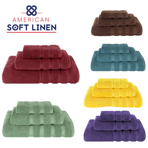 American Soft Linen 3 Piece 100% Genuine Turkish Cotton Premium And Luxury Towels Bathroom Sets