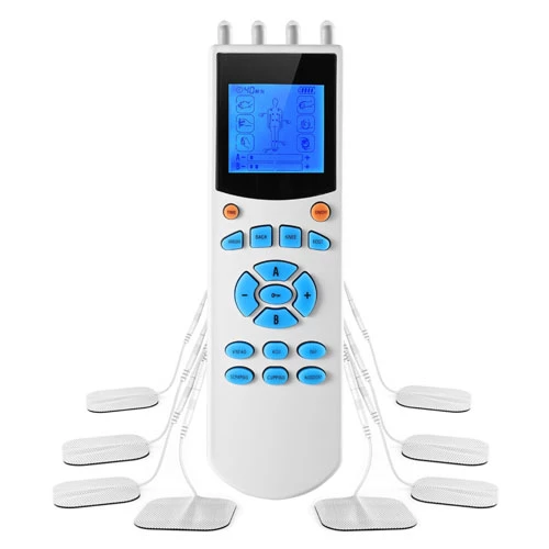 10 Mode Tens Unit Impulse Massager - Pain Relief Muscle Stimulator With 4 Outputs And 8 Electrode