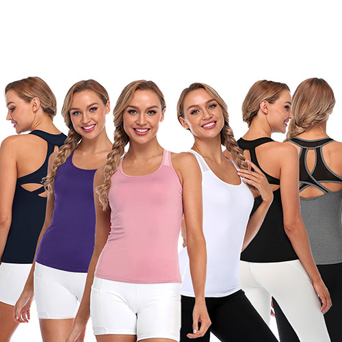 Tank Top With Mesh Panels For Women In 7 Pcs/Pack