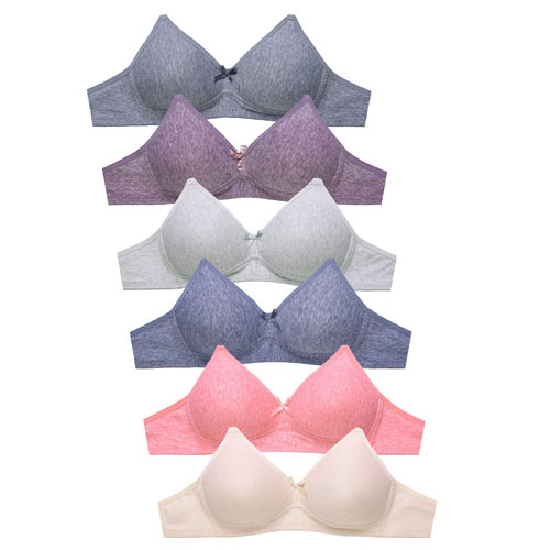 Sofra Ladies No Wire Cotton Bra Pack Of 6