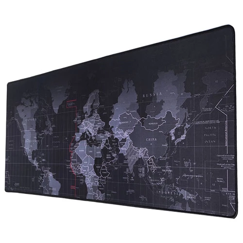 World Map Gaming Mouse Pad 31.0"x11.5" (3.0mm) - Non-Slip Rubber Base, Durable Stitched Edges