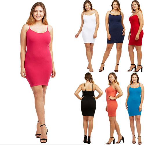 Women's Bodycon Mini Cami Dress - 5 Pack