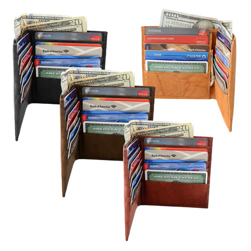 Genuine Leather Men's Extra Capacity Bifold Wallet