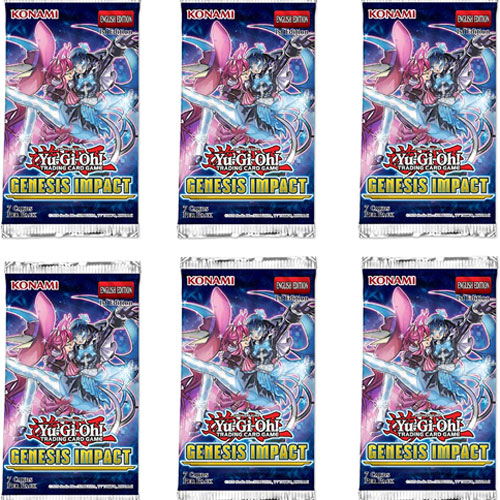 6 Packs Yu-Gi-Oh Tag Genesis Impact 1st Edition Blister Packs