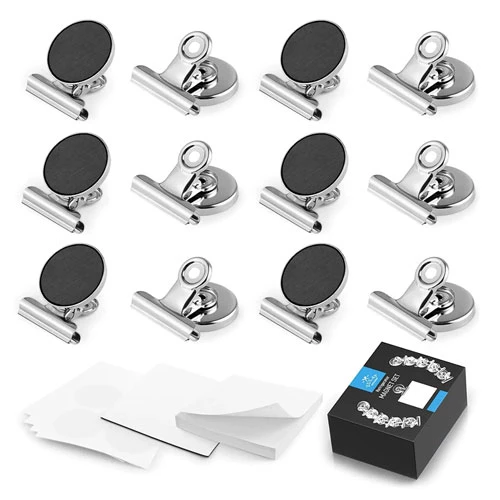Magnetic Clips for Refrigerator with Notepad (Set of 12)