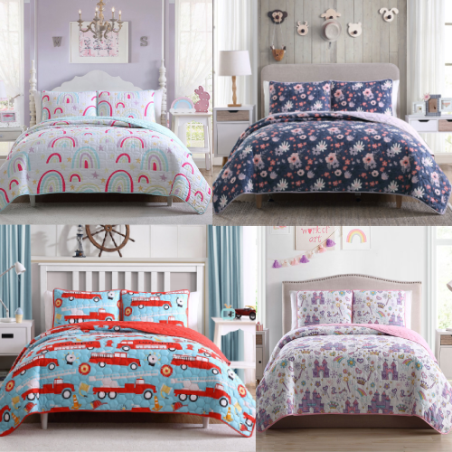 Kute Kids Children's Quilt Set - Multiple Styles For Boy's & Girl's Beds With Fun Designs Sheet Set