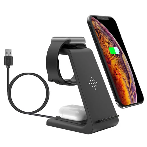 15w 3-in-1 Wireless Charger Dock: Fast Charging Station For iPhone 13/12/11/XS, Apple Watch Series 7