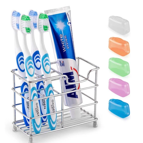 ZH Toothpaste and Toothbrush Holder - Stainless Steel