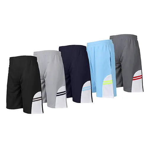 Men's 5-Pack Moisture Wicking Mesh Shorts With Side Trim Design