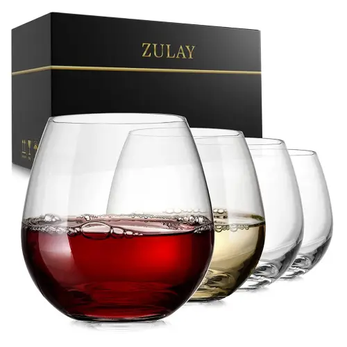 ZK Wine Glasses - Stemless 14.5 oz Clear