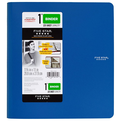 Five Star 1 Inch 3 Ring Binder
