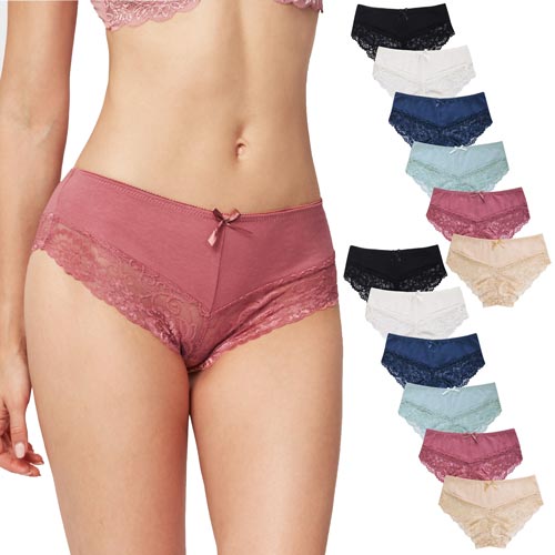 12 Pack Mamia Ladies Cotton Bikini Panty