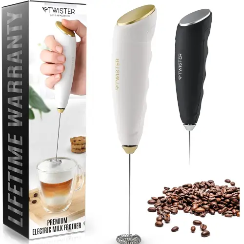 Powerful Twister Milk Frother Handheld Foam Maker for Lattes 