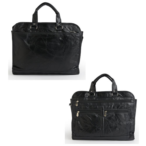 Black Leather Briefcase With Laptop Pocket