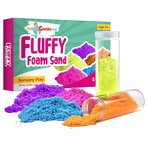 Kids Fluffy Foam Sand Set - Includes 5 Tubes